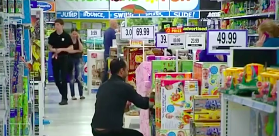 A fire sale at Toys ‘R’ Us sees up to 60 per cent off some items. Source: 7 News