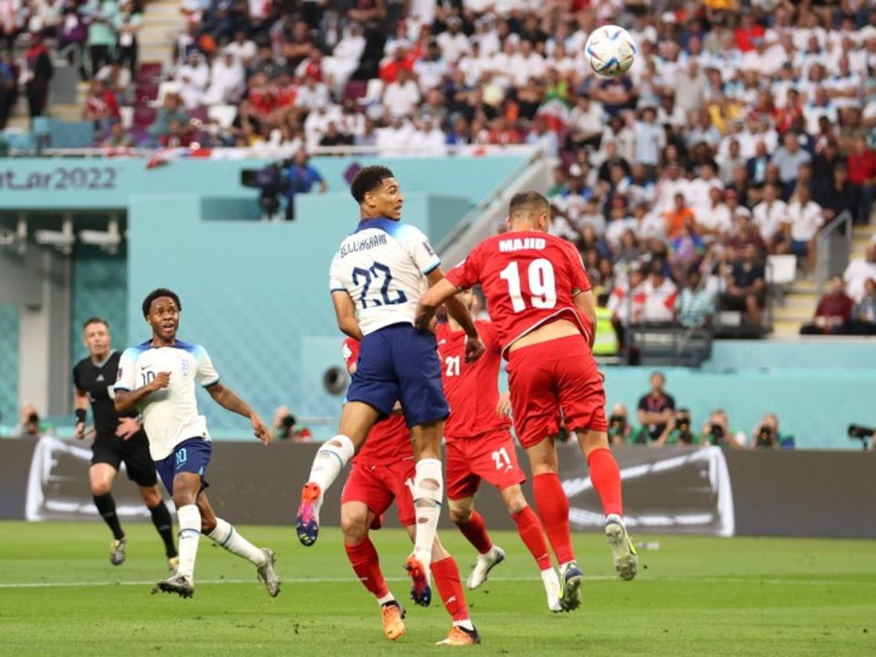 Jude Bellingham heads England into the lead (Getty)