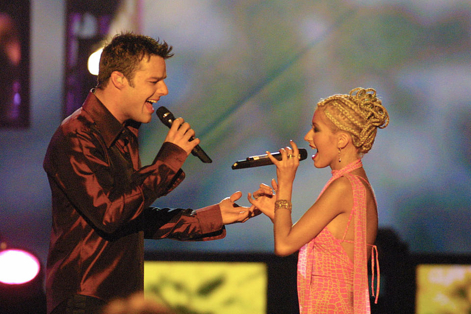 Christina Aguilera and Ricky Martin performing at the Monte Carlo Music Awards which took place in Monte Carlo. Half Length. Live.
©Suzan/allaction.co.uk 