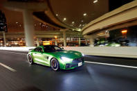 Supercar collector Takeshi Kimura drives a Mercedes-AMG GT R COUPE on the Metropolitan Expressway in Tokyo, Japan October 21, 2017. Picture taken October 21, 2017. REUTERS/Toru Hanai