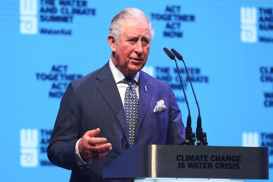 LONDON, ENGLAND - MARCH 10: Prince Charles, Prince of Wales speaks on stage at the WaterAid water and climate event at Kings Place on March 10, 2020 in London, England.  The Prince of Wales has been President of WaterAid since 1991. (Photo by Tim P. Whitby - WPA Pool/Getty Images)