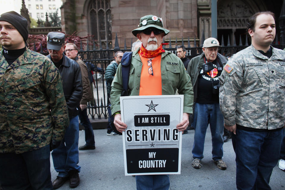 Iraq Veterans Against War March To Occupy Wall St Encampment