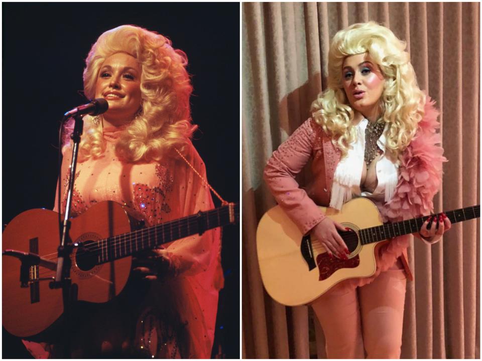 Adele channeled Dolly Parton in a 2018 Instagram post.