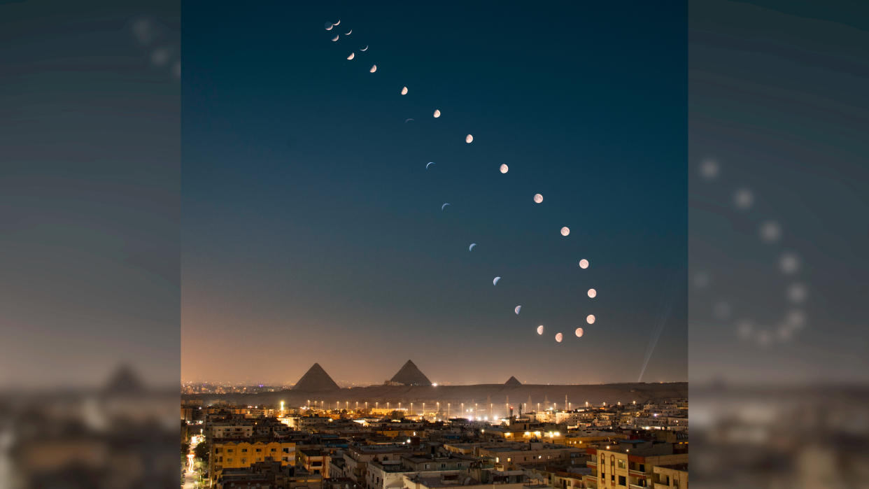  “The Lunar Analemma” Captured by Wael Omar on Canon EOS 200D with 18-55mm lens. 