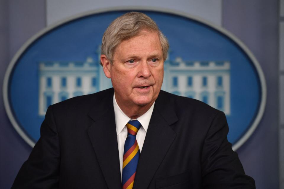 Agriculture Secretary Tom Vilsack holds a press briefing in the Brady Briefing Room of the White House in Washington, DC. on May 5, 2021. (Photo by Nicholas Kamm / AFP) (Photo by NICHOLAS KAMM/AFP via Getty Images)