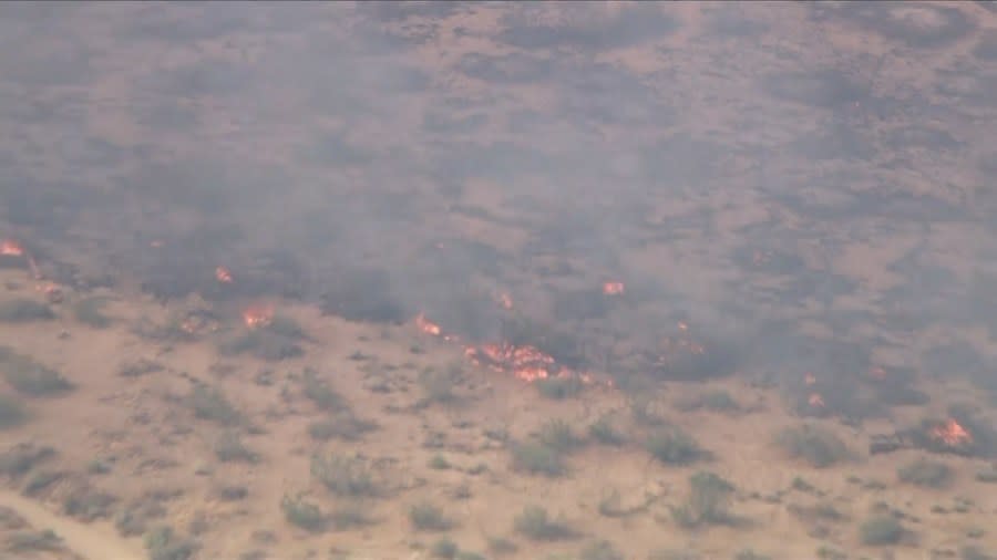 Fire crews battling large brushfire near Los Angeles-San Bernardino county line