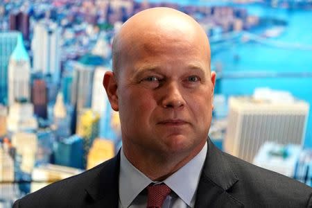 FILE PHOTO: Acting U.S. Attorney General Matthew Whitaker speaks at the Joint Terrorism Task Force office in New York, New York, U.S., November 21, 2018. REUTERS/Carlo Allegri/File Photo