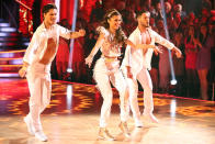 Gleb Savchenko, Zendaya and Val Chmerkovskiy perform on "Dancing With the Stars."