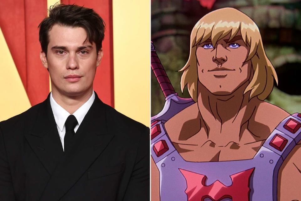 <p>Jamie McCarthy/WireImage; COURTESY OF NETFLIX</p> Nicholas Galitzine and He-Man