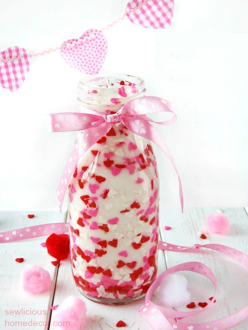 diy valentines day decorations sprinkle candle