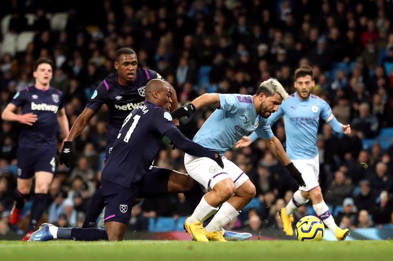 Imagen de archivo de un partido de la Liga Premier entre Manchester City y West Ham United, en Manchester, Inglaterra