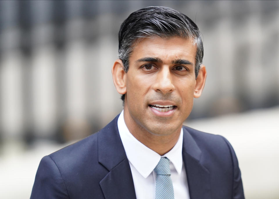 Rishi Sunak makes a speech outside 10 Downing Street, London, after meeting King Charles III and accepting his invitation to become Prime Minister and form a new government. Picture date: Tuesday October 25, 2022.