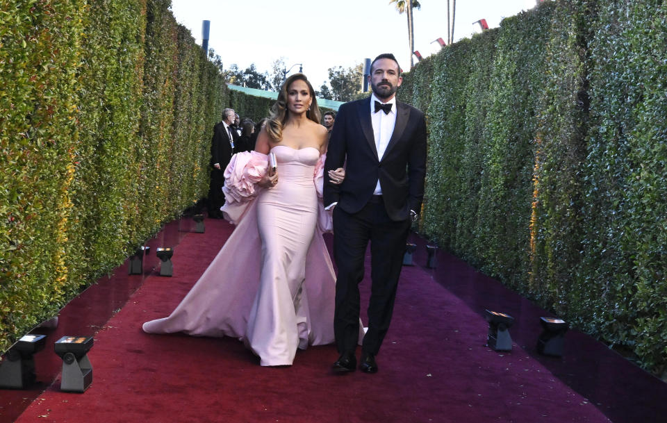 Jennifer Lopez and Ben Affleck at the 2024 Golden Globes