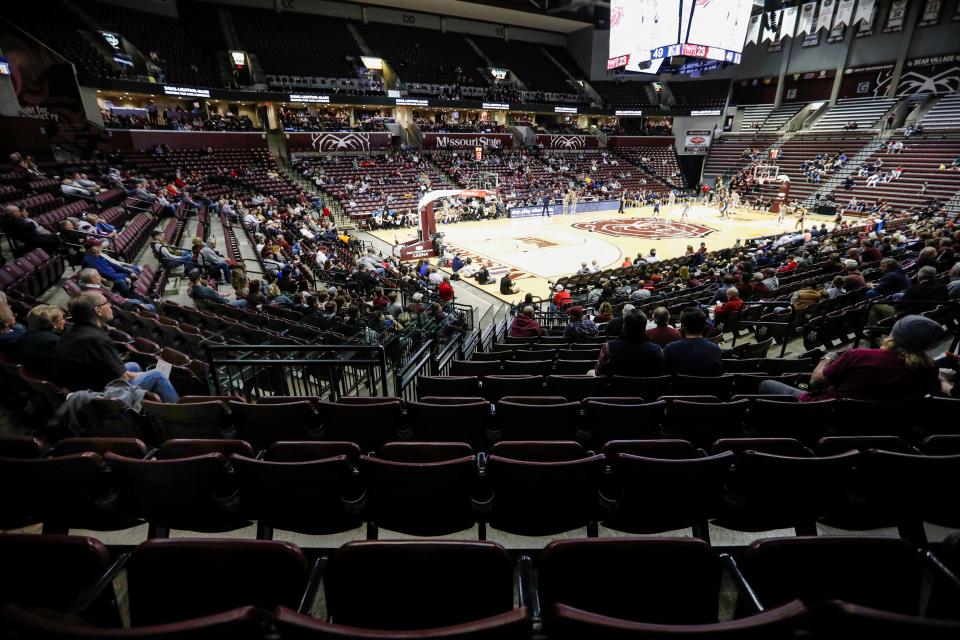 The crowd at a Missouri State Bears game was one of the smallest in the past decade as they took on the Murray State Racers at Great Southern Bank Arena on Wednesday, Jan. 10, 2024.