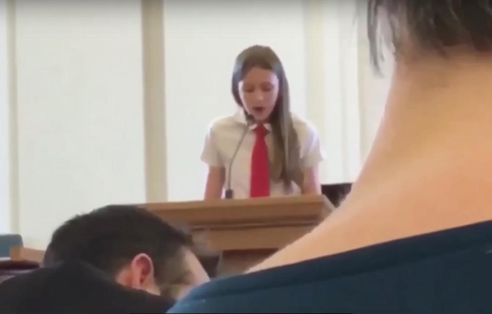 Savannah, a 12-year-old Mormon girl, said she was not a 'horrible sinner' as she came out to her congregation: YouTube