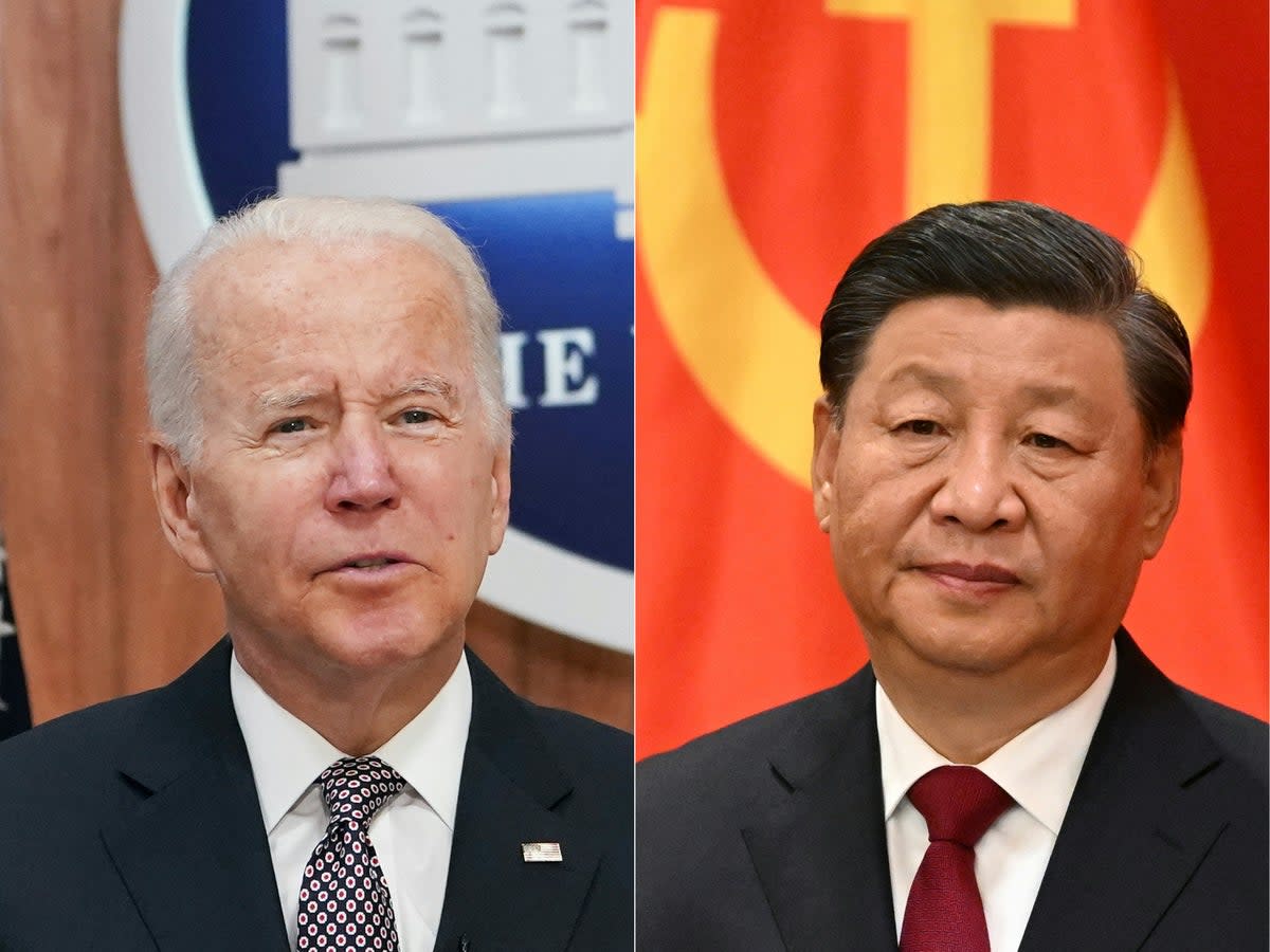Montage of US president Joe Biden and China’s Xi Jinping (AFP via Getty Images)