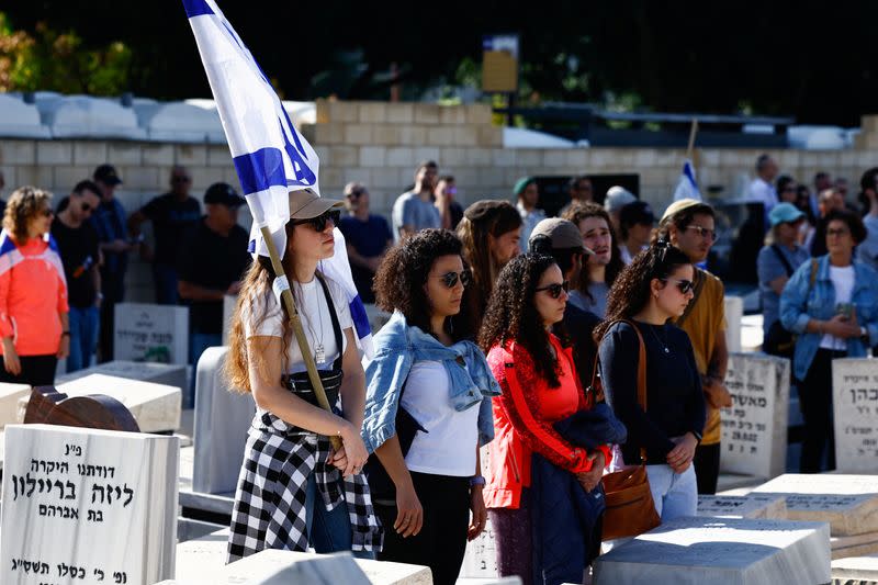 Funeral for Gal Meir Eisenkot, 25, son of Israeli cabinet minister and former military chief Gadi Eizenkot in Herzliya