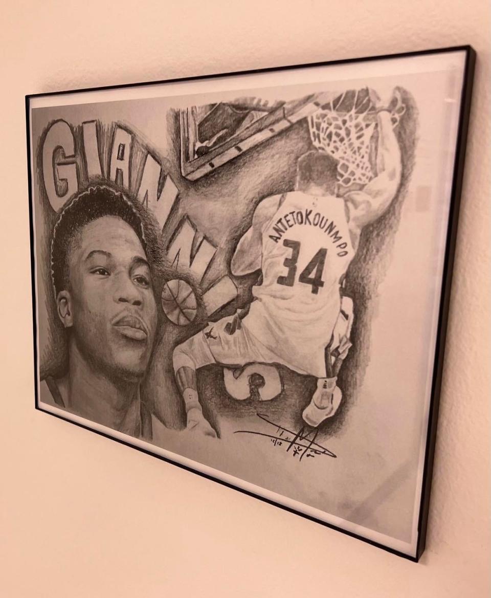 NBA star Giannis Antetokounmpo is among the Black athletes featured in a new art exhibit at Malone University. Canton native Deseré  Mayo created the artwork for the exhibit, which also includes historical figures such as John Lewis, Martin Luther King Jr., Frederick Douglass and Barack Obama.