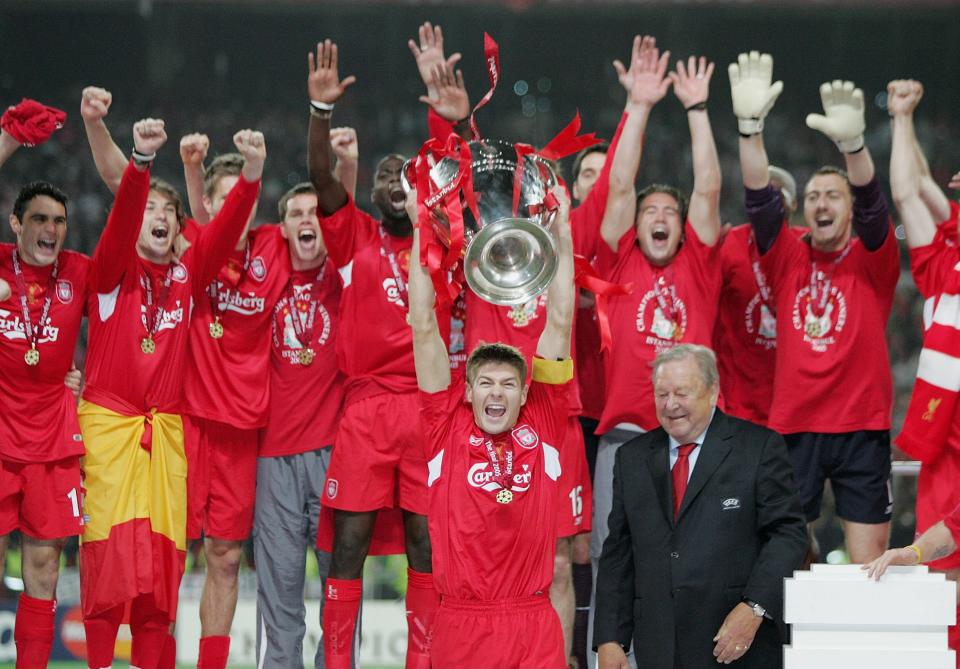 Magic moment: The kings of Istanbul celebrate after one of the club’s greatest hours