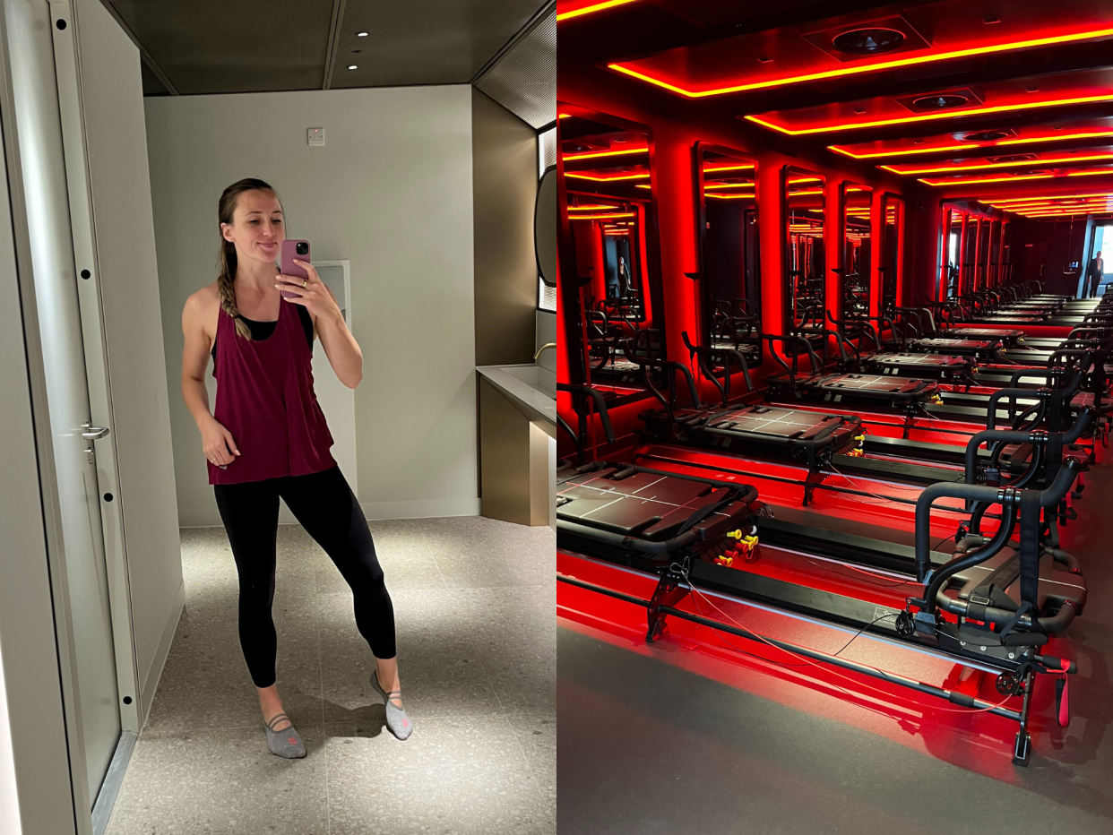 Rachel Hosie im Studio Fix, um ein Megaformer-Workout auszuprobieren. - Copyright: Rachel Hosie/Business Insider