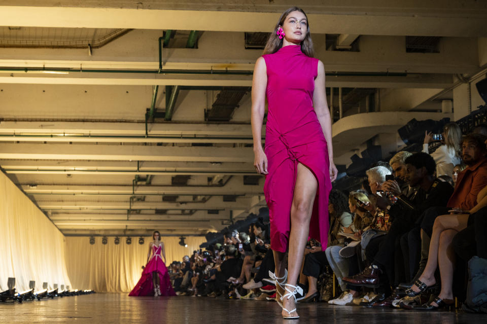 Gigi Hadid walks the runway during the Off-White Womenswear Spring/Summer 2020 show. [Photo: Getty]