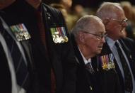 Veterans take part in a dawn service to mark the centenary of the Gallipoli landings, in Sydney, on April 25, 2015