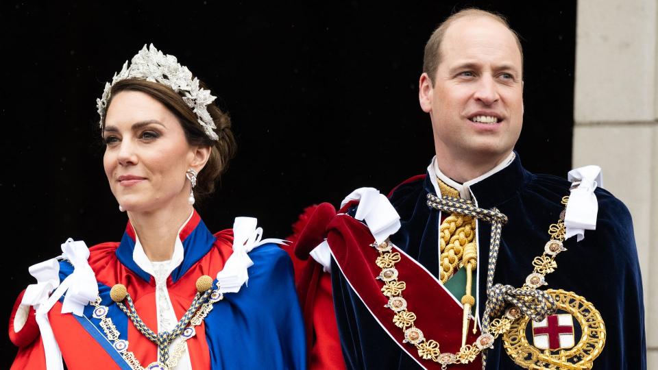 Kate Middleton and Prince William on the Buckingham Palace balcony