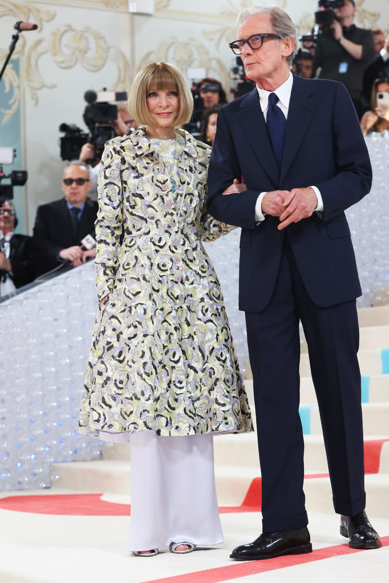 Anna Wintour and Bill Nighy at the 2023 Met Gala: Karl Lagerfeld: A Line of Beauty held at the Metropolitan Museum of Art on May 1, 2023 in New York, New York.