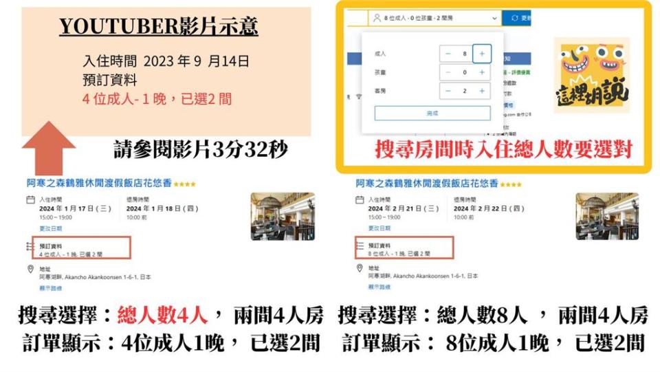 知名YTR控住「日本飯店被多收錢」！8人+6000元「達人曝4訂房自保關鍵」