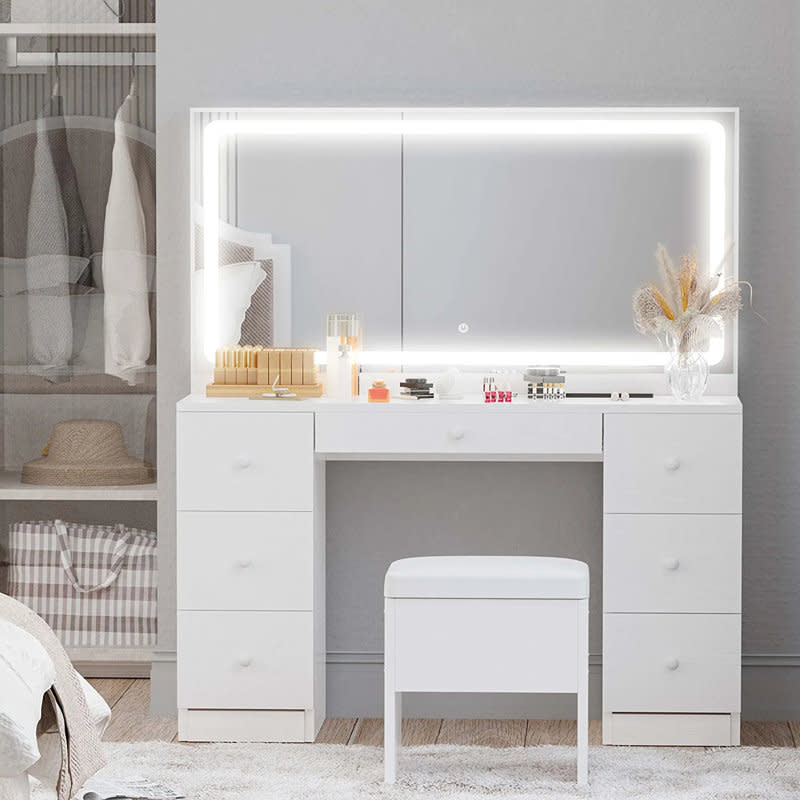 <p><a href="https://clicks.trx-hub.com/xid/hearstcorp_9eb67_clg?q=https%3A%2F%2Fwww.wayfair.com%2F--%2Fpdp%2Flatitude-run%25c2%25ae--vanity-x121830480-l6410-w010729379.html&p=https%3A%2F%2Fwww.countryliving.com%2Fhome-design%2Fdecorating-ideas%2Fg44785354%2Fbest-makeup-vanity%2F&utmSource=yahoo-us&utmCampaign=55&utmMedium=syn" rel="nofollow noopener" target="_blank" data-ylk="slk:Shop Now;elm:context_link;itc:0;sec:content-canvas" class="link ">Shop Now</a></p><p>Vanity</p><p>wayfair.com</p><p>$384.99</p>