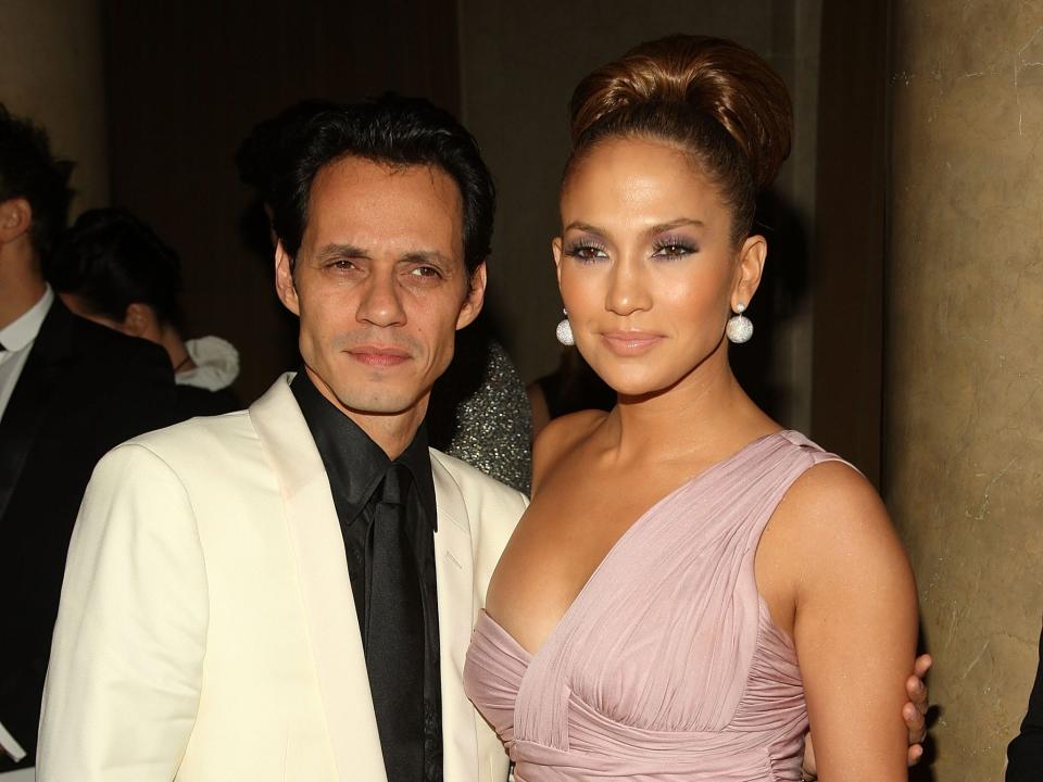 Singer Marc Anthony and singer/actress Jennifer Lopez attend the 25th annual Night of Stars hosted by Fashion Group International at Cipriani Wall Street on October 23, 2008 in New York City.