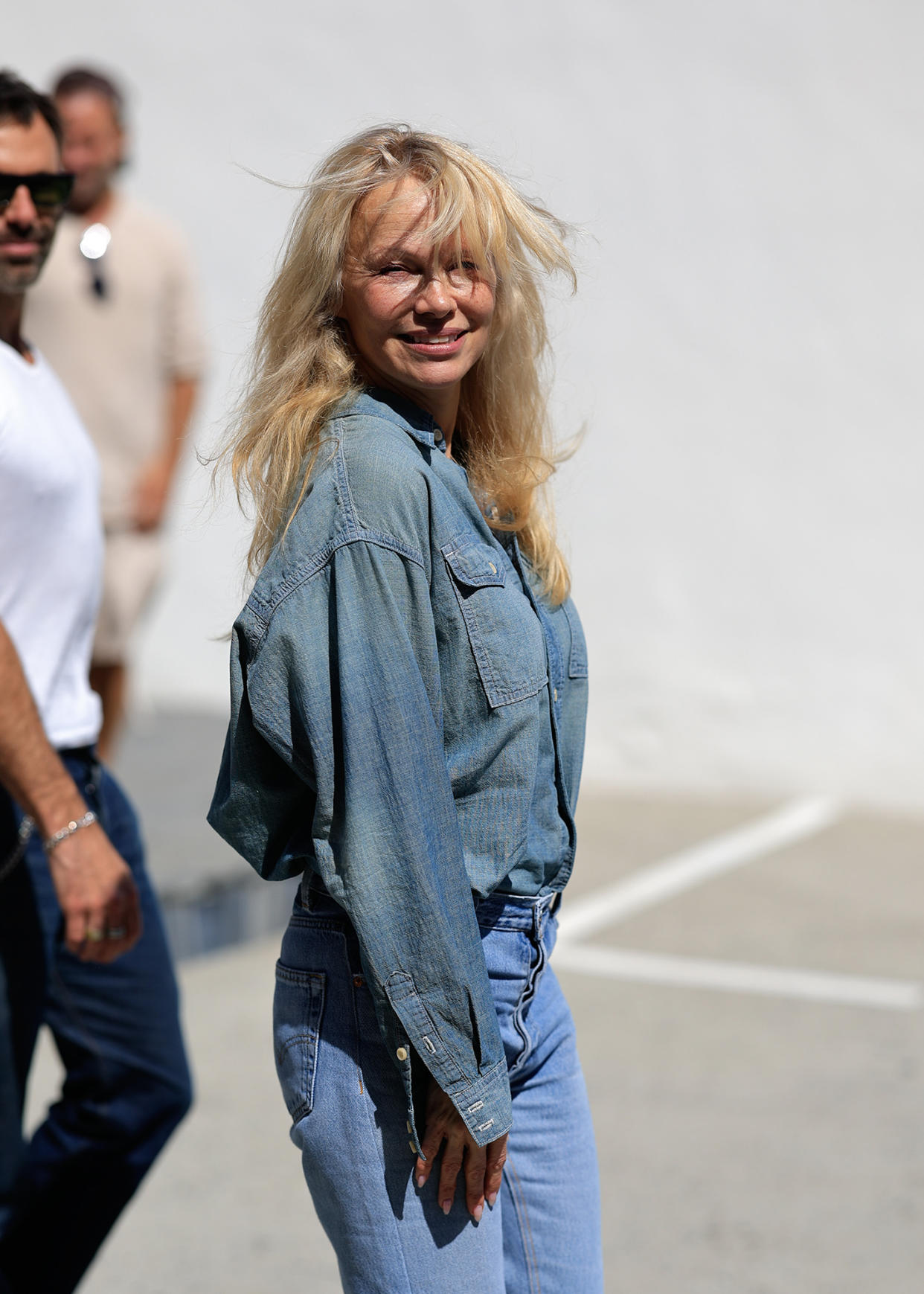 Pamela Anderson at the Re/Done store in Los Angeles on March 11, 2024.