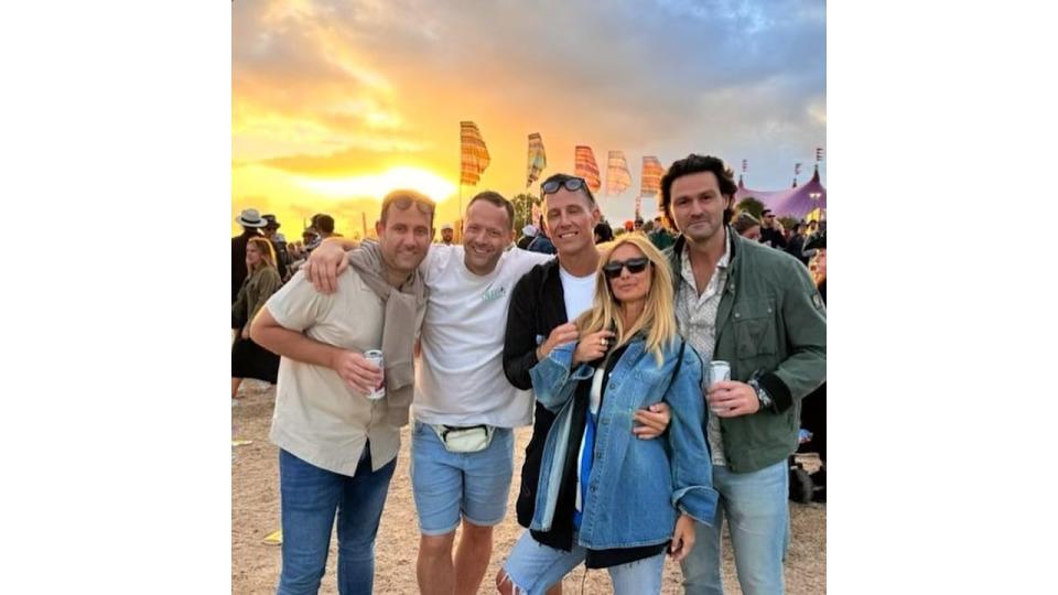 The couple were joined by friends at the iconic festival at the weekend 