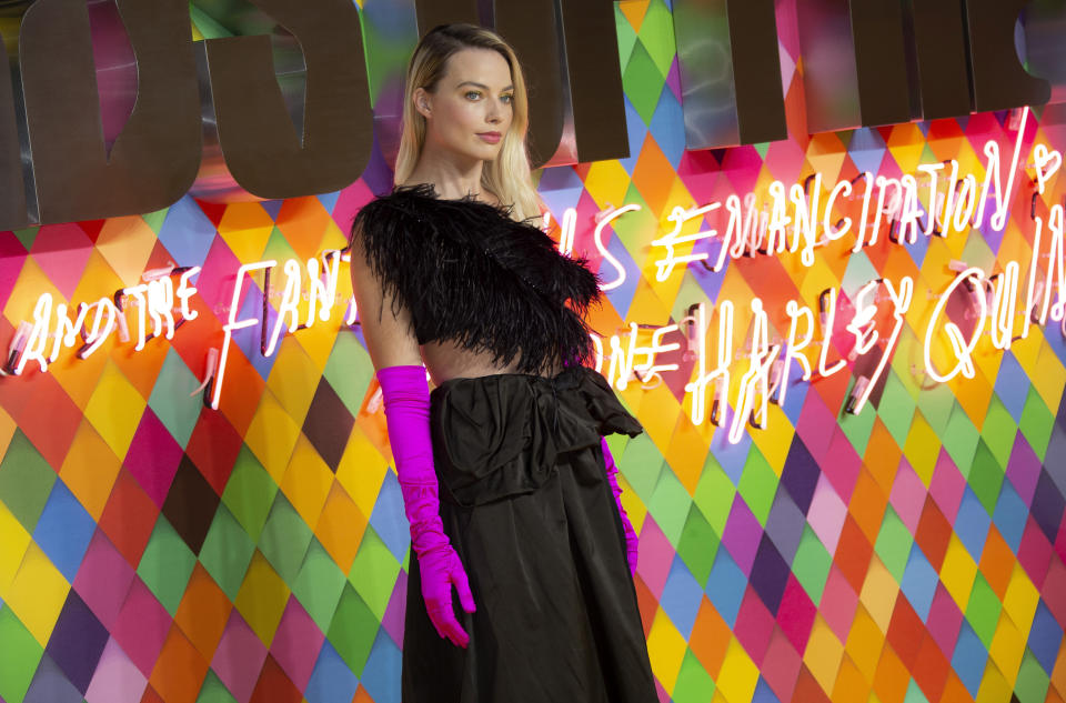 FILE - Actress Margot Robbie arrives at the world premiere of "Birds of Prey" in London on Jan 29, 2020. Robbie turns 31 on July 2. (Photo by Joel C Ryan/Invision/AP, File)