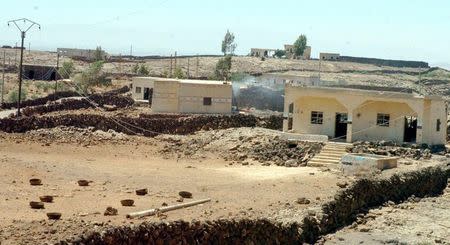 A view shows houses in the Laja area in northeastern Deraa province, Syria in this handout released on June 25, 2018. SANA/Handout via REUTERS