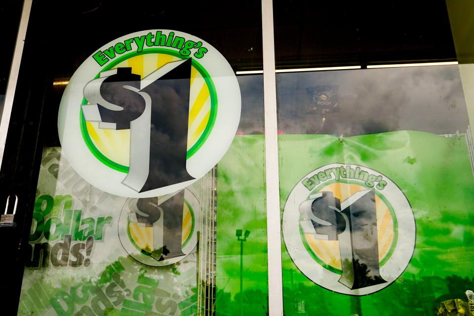 Signs are seen at a Dollar Tree store in Mount Rainier, Maryland, U.S., June 1, 2021. REUTERS/Erin Scott