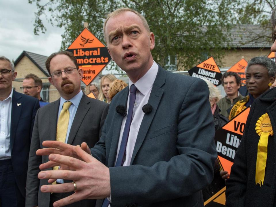 Tim Farron has stated his ambition to be leader of the opposition (Getty)