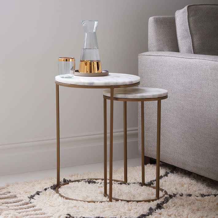 Marble Round Nesting Side Table