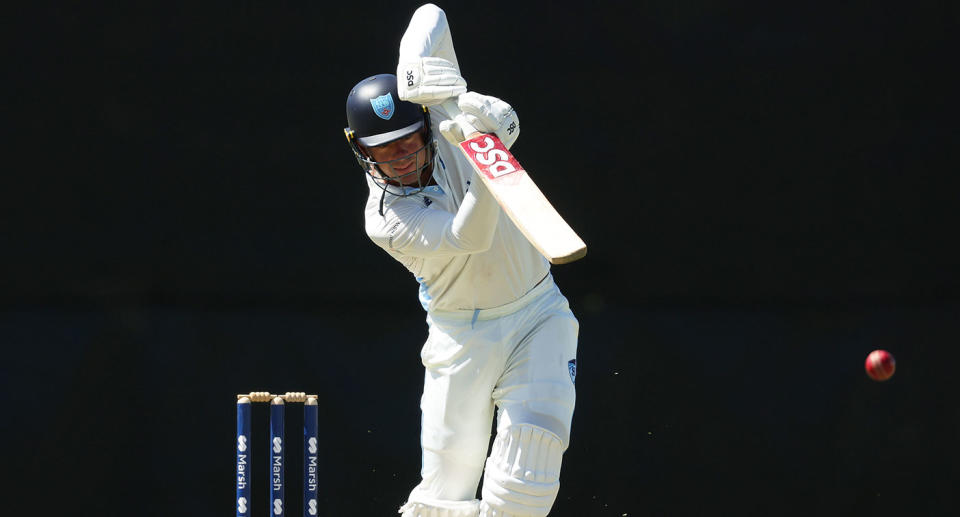 Pictured here, Moses Henriques batting for NSW in the Sheffield Shield.