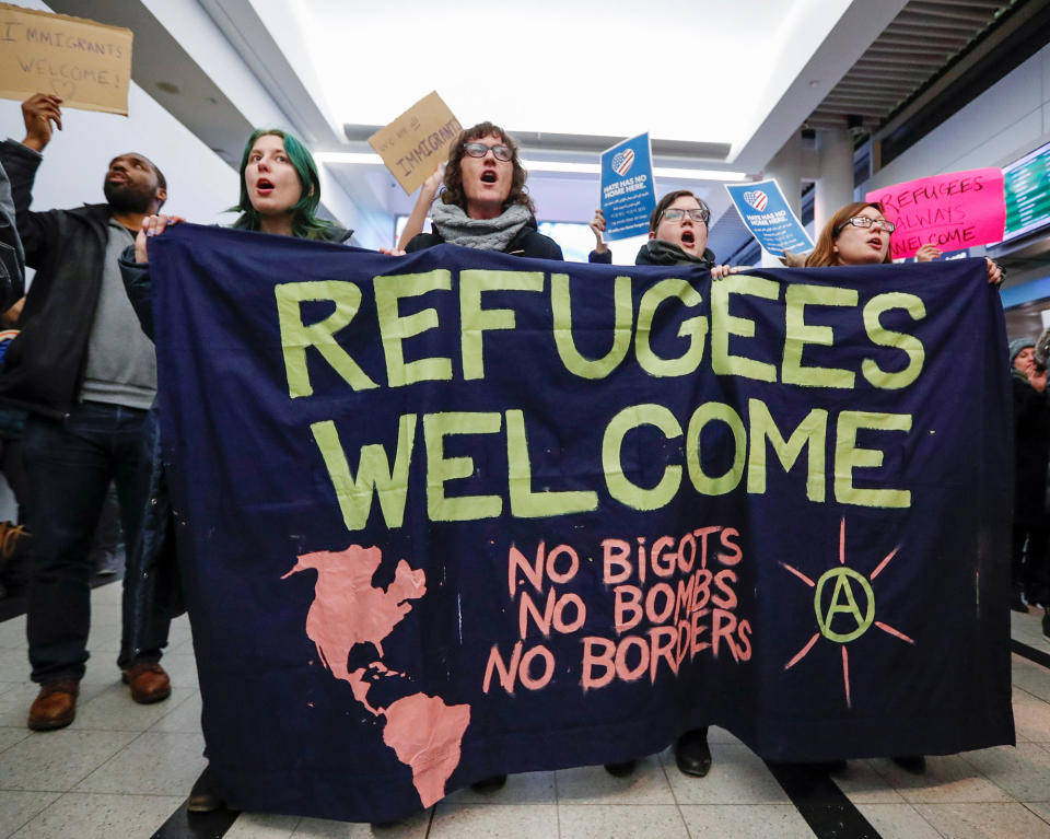 Protests at U.S. airports over travel ban