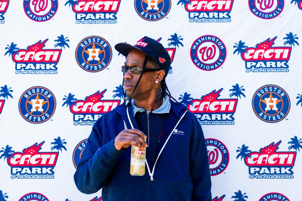 The Houston Astros and Washington Nationals' spring training baseball complex will be renamed CACTI Park of the Palm Beaches after rapper/singer/songwriter Travis Scott's hard seltzer brand.