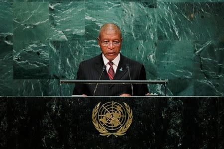 Prime Minister Pakalitha Mosisili of Lesotho addresses the United Nations General Assembly in the Manhattan borough of New York, U.S., September 23, 2016. REUTERS/Eduardo Munoz