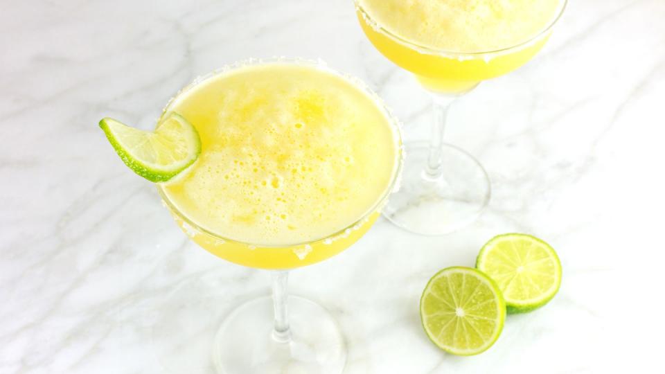 lemon margarita cocktails with a place for text