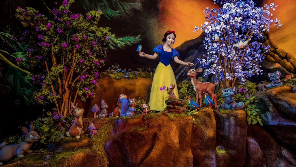 Snow White's Enchanted Wish, an original Disneyland attraction, has undergone a magical reimagination for the ultimate storybook ending of "happily ever after." State-of-the-art audio and visual technology allows guests to discover new surprises as well as enhanced story elements throughout.