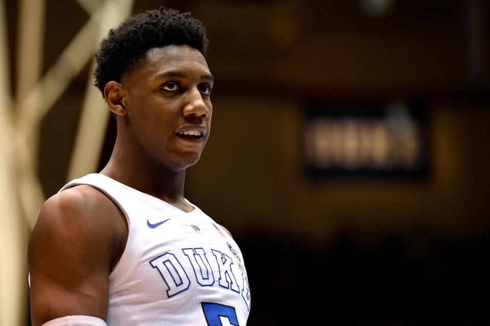 Drafting R.J. Barrett could be the difference in trading for Anthony Davis or attracting a premium free agent. (Getty)