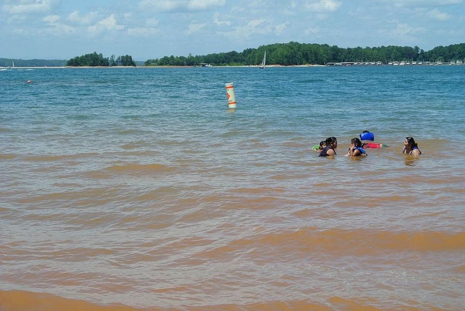 Lake Lanier Visitors Take A Dip On July 22, 2012. Weeks Earlier, 11-Year-Old Kile Glover, Usher'S Former Stepson, Was Fatally Injured At The Lake.