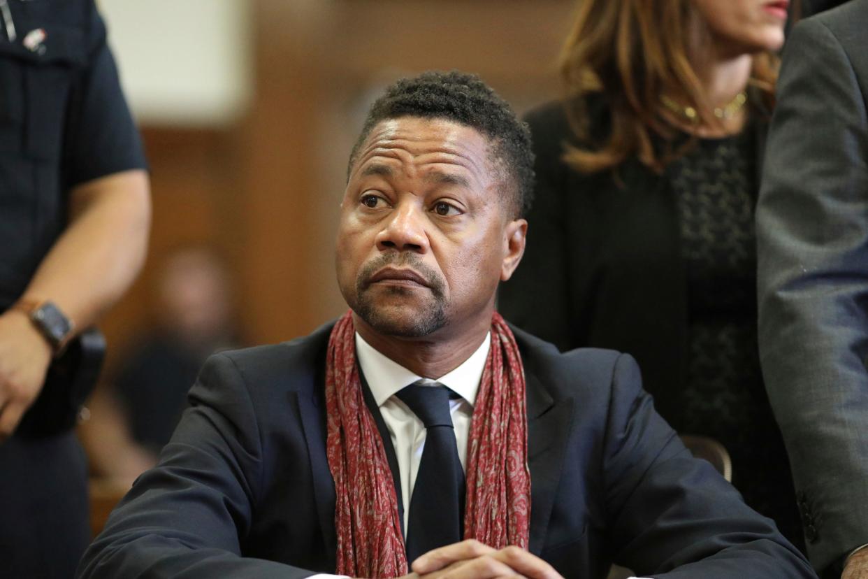 Actor Cuba Gooding Jr., seen here in court Jan. 22, 2020, in New York, pleaded guilty to forcibly touching a woman at a New York nightclub in 2018.