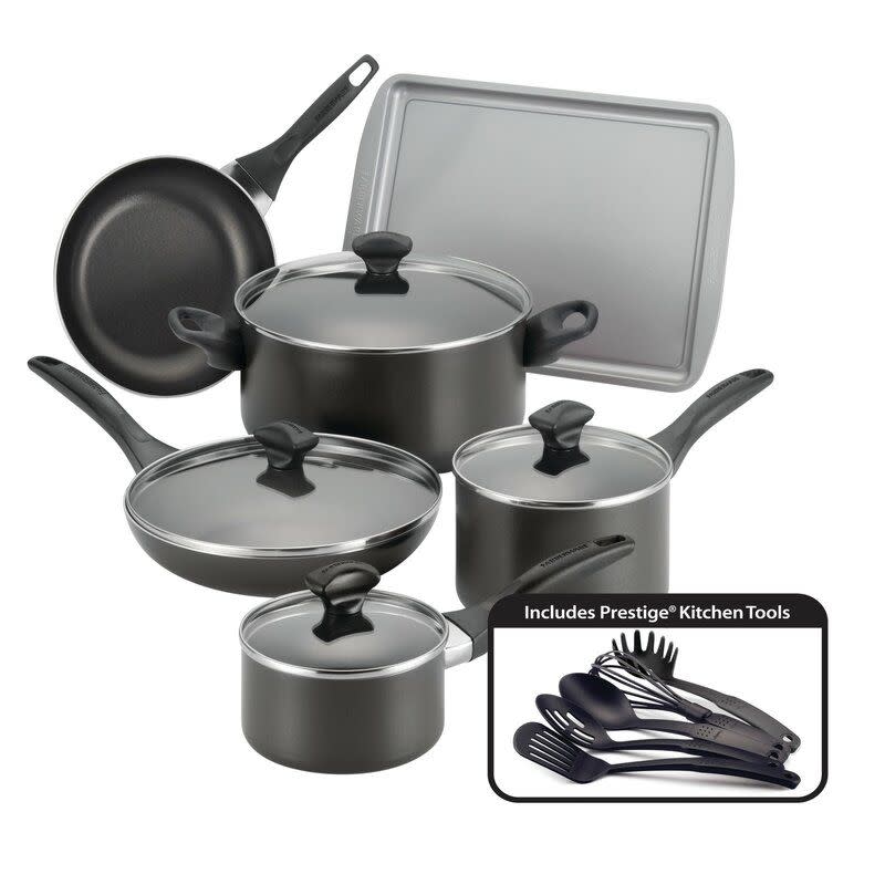 2) Farberware Dishwasher Safe Nonstick Cookware Set, 15-Piece