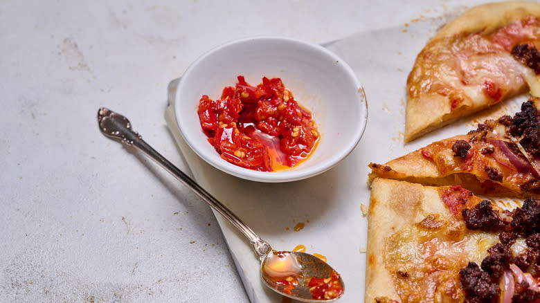 calabrian chiles in small bowl