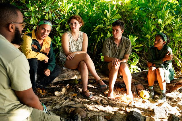 <p>Robert Voets/CBS</p> Tim Spicer, Ben Katzman, Moriah Gaynor, Charlie Davis, and Jem Hussain-Adams on 'Survivor 46'